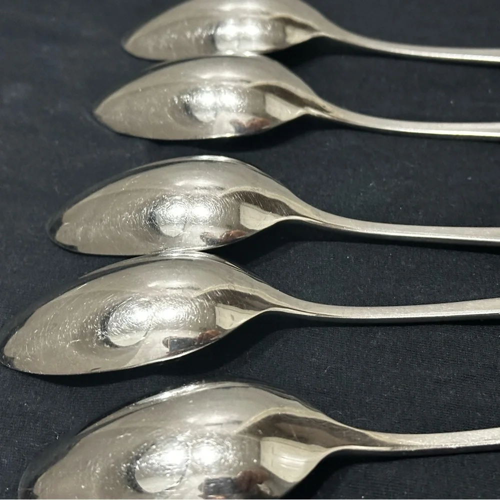 Dansk Escapade Stainless Flatware 5 Oval Soup Spoons Glossy 7 1/4”